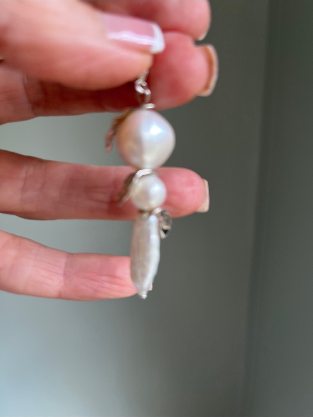 Freshwater Pearl Drop Pendant in Sterling Silver - Picture 4 of 5